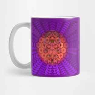 Electroluminated Skull Flower - Amethyst Peach Mug